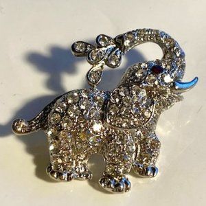 Rhinestone Elephant Pin